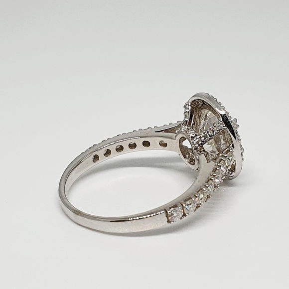 2Ct Oval Cut Moissanite Engagement Ring In Gold - Picture 12 of 16